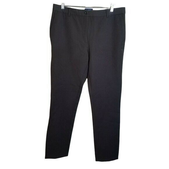 Gant Womens Size 14 Black Coffee Solid Tapered Dress Pants - Picture 1 of 11